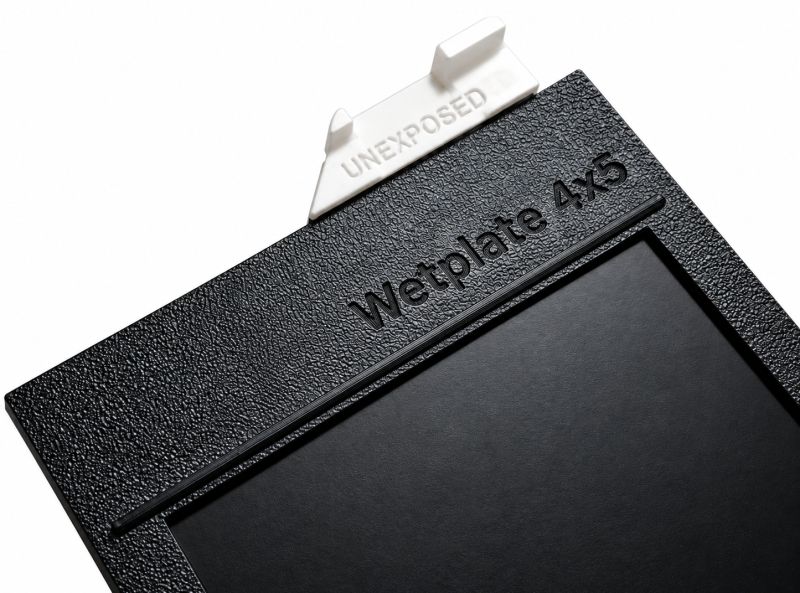 Dettaglio supporto fotografico Wetplate 4x5